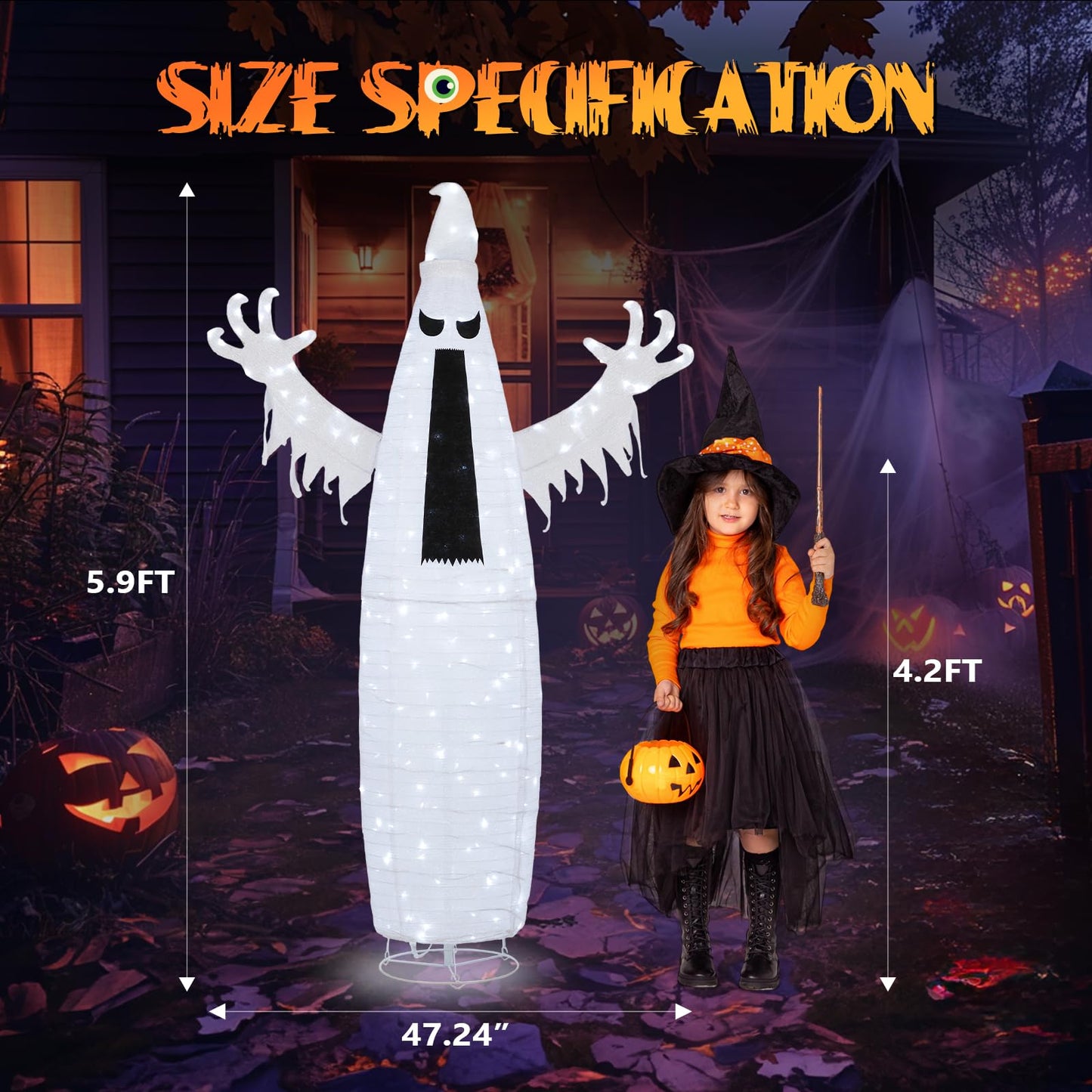 VINGLI Pop Up Halloween Lighted Decorations