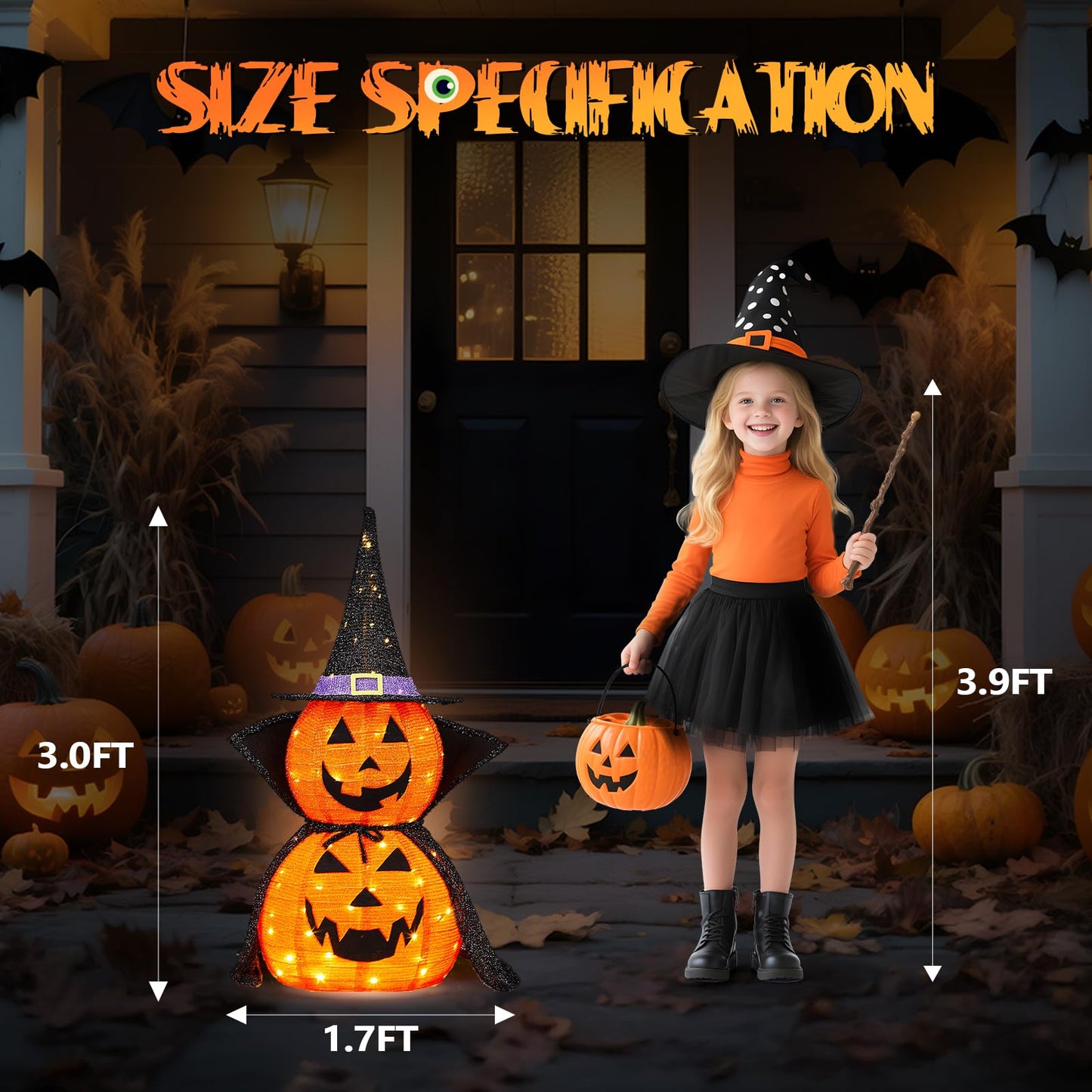 VINGLI Pop Up Halloween Lighted Decorations