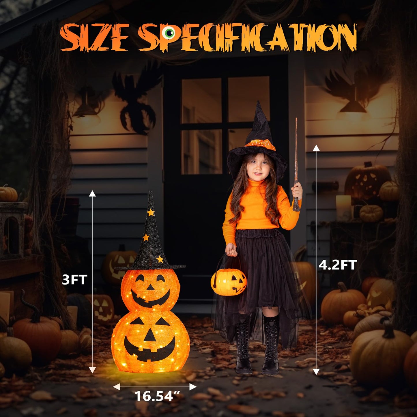 VINGLI Pop Up Halloween Lighted Decorations