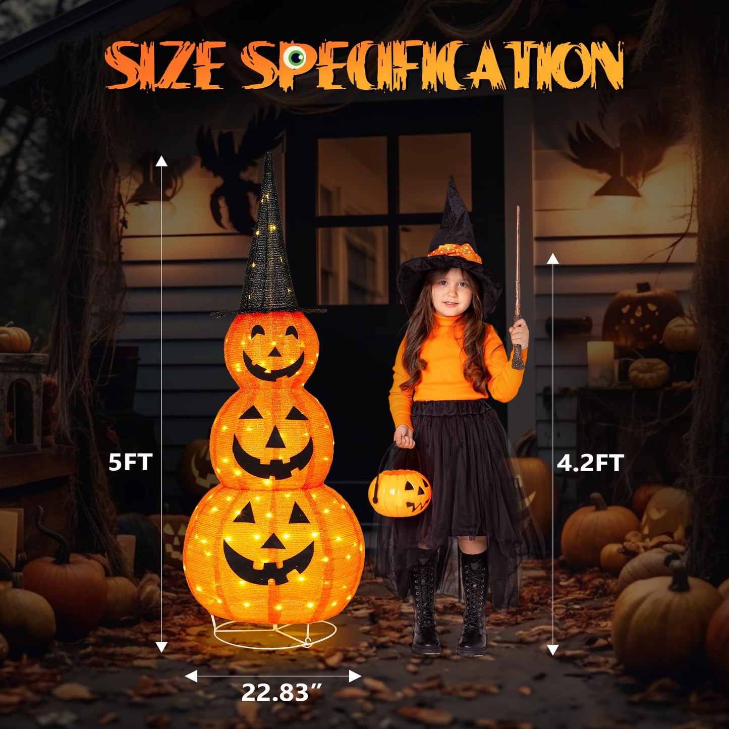 VINGLI Pop Up Halloween Lighted Decorations