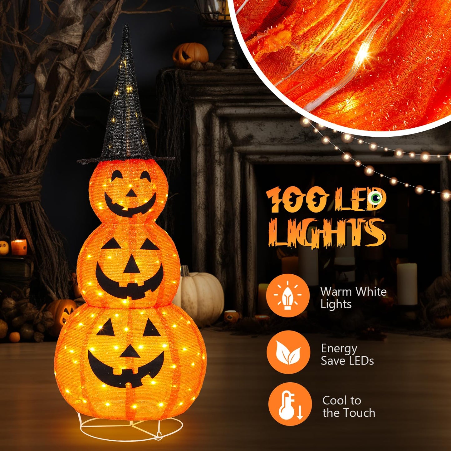 VINGLI Pop Up Halloween Lighted Decorations