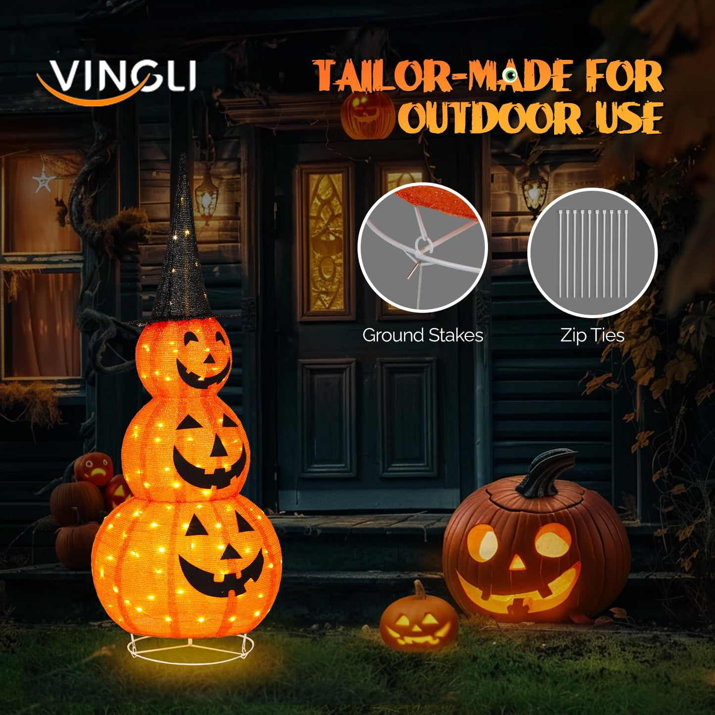VINGLI Pop Up Halloween Lighted Decorations