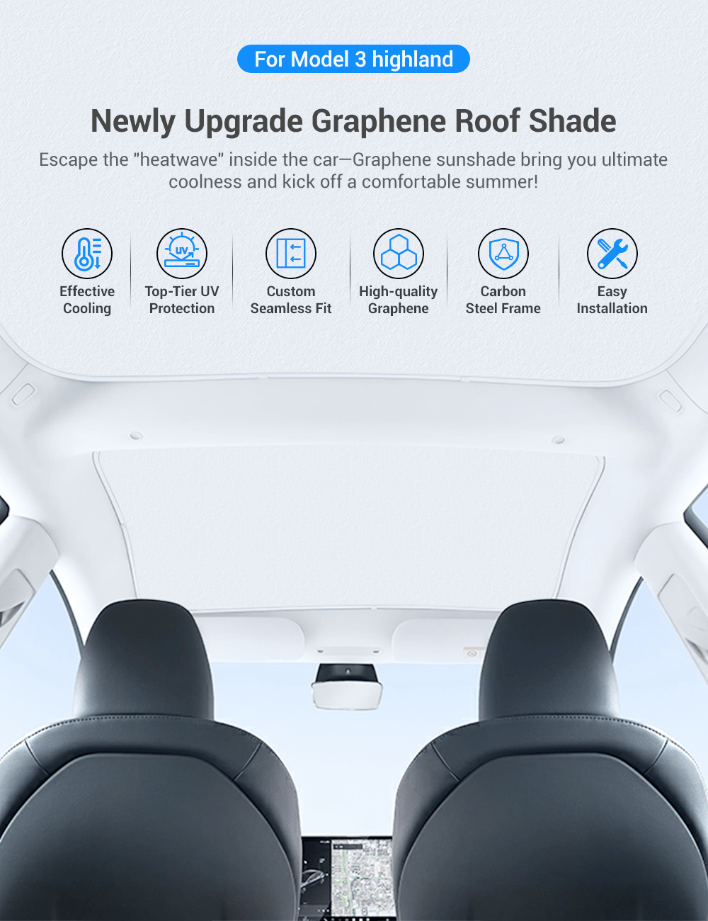 Sunshade for Tesla Model 3 - Tesery Official Store